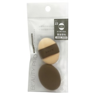 solone 彈力雙面舒芙蕾海綿/小雞蛋 2個入 雙色 柔軟親膚 乾濕兩用 服貼透亮, 1包, 雙面雙色