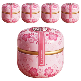 HOHOCHA 喝喝茶 紅玉台茶18號 粉色櫻花茶葉罐, 20g, 1入, 5罐