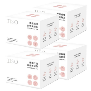 仁濟中藥 IIISO 機能玫瑰四物美妍茶 Set - 暖暖四寶, 紅潤健康, 不添加黑糖/冰糖, 6g, 12包, 4盒