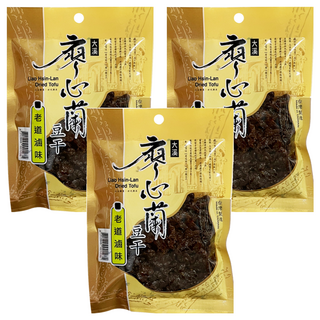 大溪廖心蘭豆干 老道滷味, 正統古法製作, 香濃有咬勁, 110g, 3包