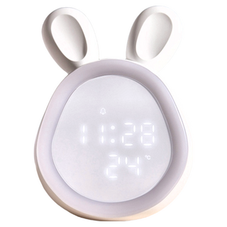 西格傢飾 Q萌時光兔LED鬧鐘 台灣製, 優雅白