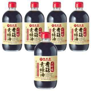 萬家香 大吟釀香菇素蠔油, 不添加焦糖色素，保證品質純正, 510g, 5瓶