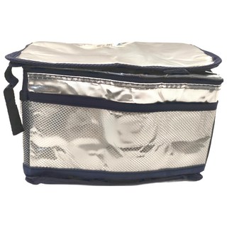 Little Pink Rabbit 粉彩小兔 保冰保溫袋 CA289 防水布鋁膜 20x28x17cm 保冰保溫兩用, 小, 銀色 + 黑色, 1個