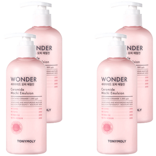 TONYMOLY Wonder 神經醯胺保濕乳液, 300ml 超大容量, 富含5,000ppb神經醯胺, 全方位滋潤乾燥肌, 4瓶