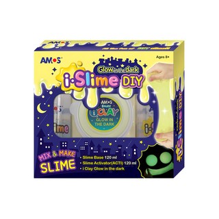 AMOS 阿摩司 i-Slime DIY 史萊姆，夜光主題款，內含史萊姆基底液120ml、史萊姆激活劑120ml, 1盒