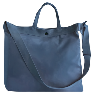 E City 韓版防潑水購物單肩包 + 防盜暗袋組 深藍色 尼龍材質, 35 x 36 x 14cm