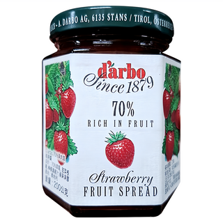 d'arbo 徳寶 奧地利70%果肉草莓果醬 200g 百年品牌 古法製作 無糖無添加, 1罐