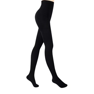 MOON 寶立昌 3008 天鵝絨加大保暖十分褲襪 - 聚合醯胺纖維與彈性纖維混紡 台灣製造 加片設計, 黑色, XL