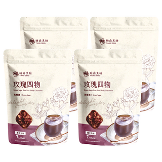 糖鼎 黑糖磚 玫瑰四物 獨立包裝, 4袋, 30g, 7顆