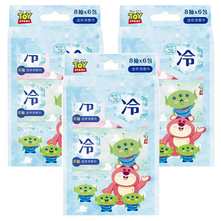 ONEDER 旺達棉品 玩具總動員迷你涼感巾6包3袋, 涼感配方, 迷你尺寸, 方便攜帶, 6包, 3袋