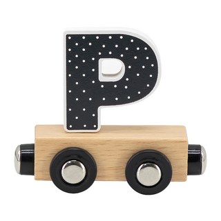 TRYCO 木製字母火車 P, 字母學習玩具, 安全木質, 兒童房裝飾, 7.6 x 3 x 6.5cm, 1個