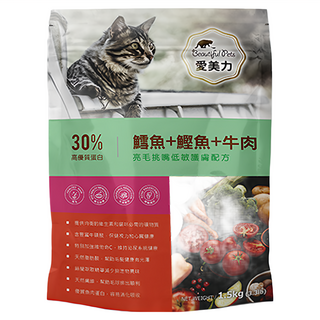 Beautiful Pets 愛美力 全齡貓 亮毛挑嘴低敏護膚配方貓糧, 亮毛護膚, 1.5kg, 1包