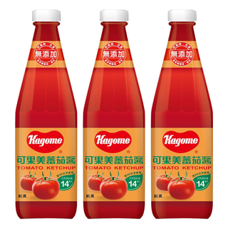 KAGOME 可果美 蕃茄醬，精選成熟番茄製作，醋作為天然防護，不含防腐劑, 700g, 3瓶