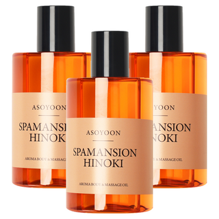 Asoyoon Spamansion系列 身體按摩油 營養保濕 植物萃取, 400ml, 3瓶
