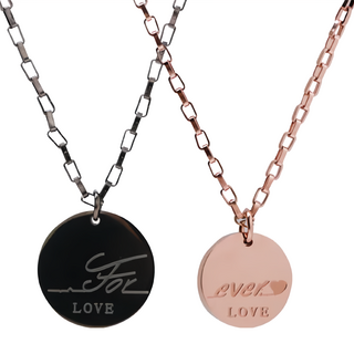 RADIANT STAR 璀璨之星 永恆的悸動 1+1 心跳刻痕情侶鈦鋼項鍊對鍊禮盒 ATS171