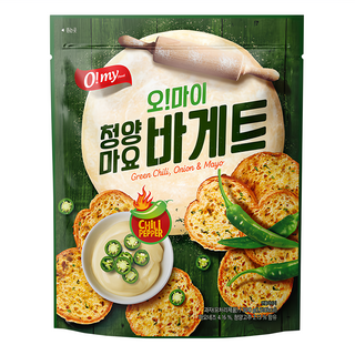 O my food 歐邁福 法式麵包餅乾 青陽辣椒美乃滋口味, 嗆辣順口酥脆好吃, 300g, 1包