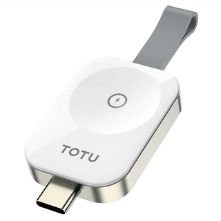 TOTU 拓途 鋅系列 TO USB 攜帶型磁吸無線充電器 - 2.5W無線輸出, Apple Watch 全系列, 白色, 1個