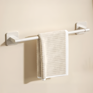 太空鋁貼片掛桿, 40/50cm, 免打洞, 無痕黏貼, 防潮防霉, 40cm, 白色, 1支