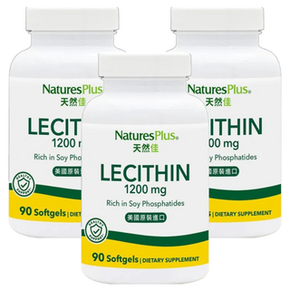 NaturesPlus 天然佳 大豆卵磷脂軟膠囊 幫助調節生理機能 促進新陳代謝, 90顆, 3罐