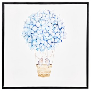 幸福起飛 繡球花 黑框 1入, 40 x 40cm, 黑色