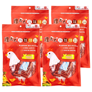 雞老大 短切咀嚼棒 犬用 天然手作 低脂無鹽 適口性佳, 臘香包腸雞肉, 120g, 4包