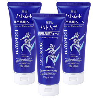 KUMANO 熊野油脂 麗白 薏仁高保濕透亮洗面乳, 130g, 無色素, 水溶性保濕成分, 3條