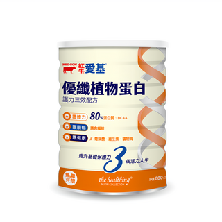 RED COW 紅牛 愛基 優纖植物蛋白 護力三效配方 無糖豆漿, 680g, 1罐