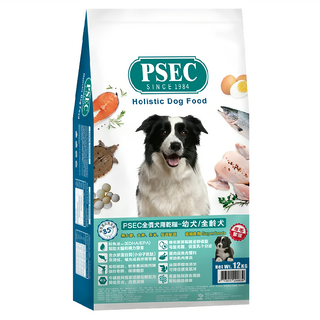 PSEC 全價幼犬/全齡犬用乾糧 超級食物 添加鮭魚油omega 3, 雞肉粉, 12kg, 1袋