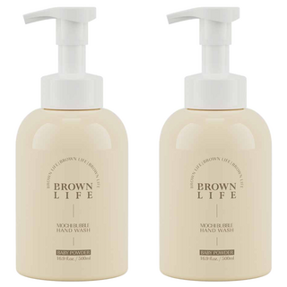 Brown Life 泡沫洗手乳, Baby Powder 香味, 16.9 fl.oz / 500ml, 2瓶