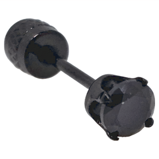 Brilliant Beauty 耀眼美人 30分閃耀神秘黑雙鋯石長杆醫療鋼不鏽鋼耳環 2組, 黑色