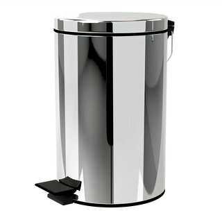 TRENY 加厚 緩降 不鏽鋼垃圾桶, 不銹鋼色