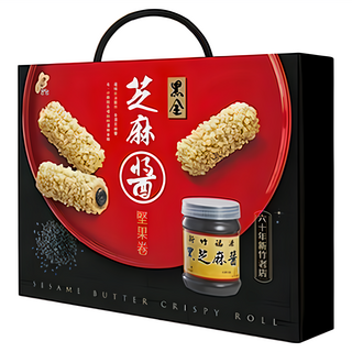 新竹福源 黑金芝麻醬堅果卷禮盒, 150g, 1盒