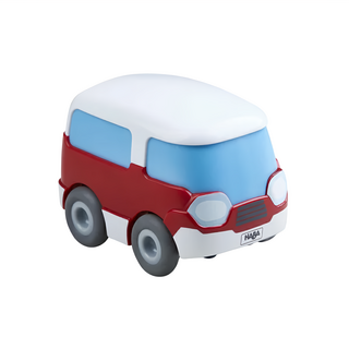 HABA 酷樂比慣性動力車 紅色巴士 兒童軌道益智玩具 可搭配滾球世界, 1個, 8.8 x 5.8 x 6 cm