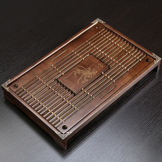 木製抽屜茶盤 43cm x 28cm, 棕色, 1個