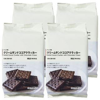 MUJI 無印良品 可可風味夾心餅乾 6包, 114g, 4袋