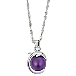 馥瑰馨盛 紫水晶項鍊 親和力強, 海洋環抱, 0.9 x 1.66 x 0.9cm 鍊長45cm