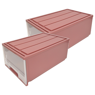 KEYWAY 抽屜整理箱 50L, 紅色, 2個