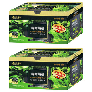 時時纖纖 野菜青汁 高纖 Plus+ Set 14條 天天有好菜, 2盒, 42g