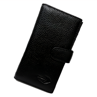 DISCOVERY 發現者 全牛皮卡片夾 18插卡層+3暗夾層 精美盒裝, 8 x 14.5 x 1.5cm, 黑色