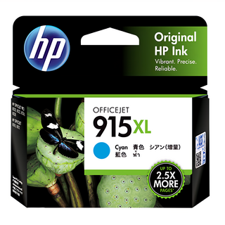 HP 惠普 Officejet 915XL 高印量墨水匣 青色, 藍色, 1個