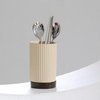 好生活 北歐風陶瓷餐具桶, 米色, 1個