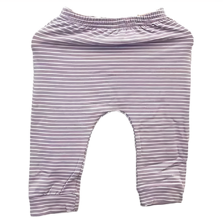 愛北鼻 mit台灣製寶寶發熱褲 芋紫條紋-小童發熱褲【寬條系列】 親膚透氣 彈性舒適, 70cm, 1入