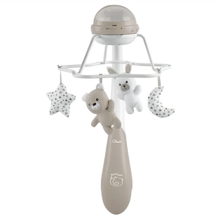 Chicco 二合一彩虹投射旋轉床頭音樂鈴, 杏色, 1個