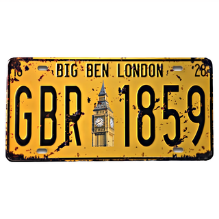 OPUS LOFT 純真年代 仿舊鐵皮車牌 倫敦大笨鐘 TP-017 馬口鐵, 31 x 15cm