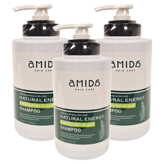 aMIDa 阿蜜達 蜜拉平衡控油洗髮精, 深層清潔, 添加薄荷, 使頭皮清爽, 秀髮健康無負擔, 1L, 3件