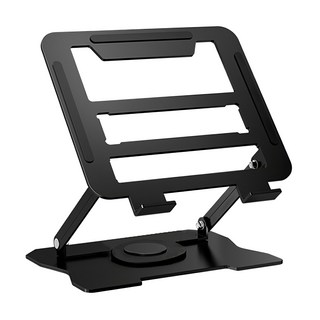 OMG 360度旋轉雙軸升降筆電支架, 黑色, 1個