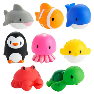 munchkin 滿趣健 動物海洋噴水洗澡玩具 Set 8 漂浮 發展手指協調能力, 1盒