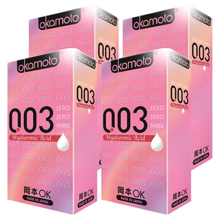 okamoto 岡本 003 玻尿酸光滑衛生套, 10入, 4盒