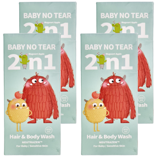 Hallmark 怪獸2合1 洗髮沐浴溫和呵護泡泡露 艾草蘋果, 600ml, 4瓶