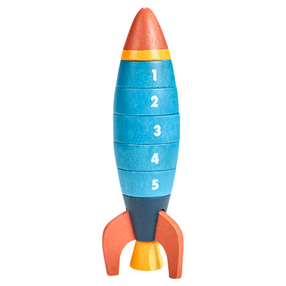 Mentari 數字火箭疊疊樂 7件木製堆疊玩具, MT7120, 1組